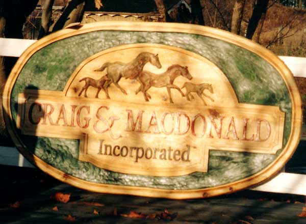 Custom relief carved sign